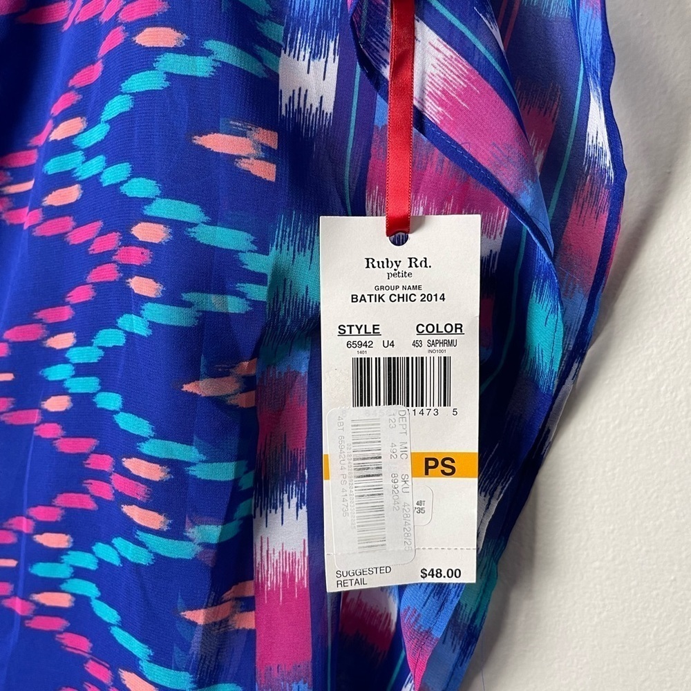 Ruby Rd NWT Blue Petite Blouse - Picture 4 of 9